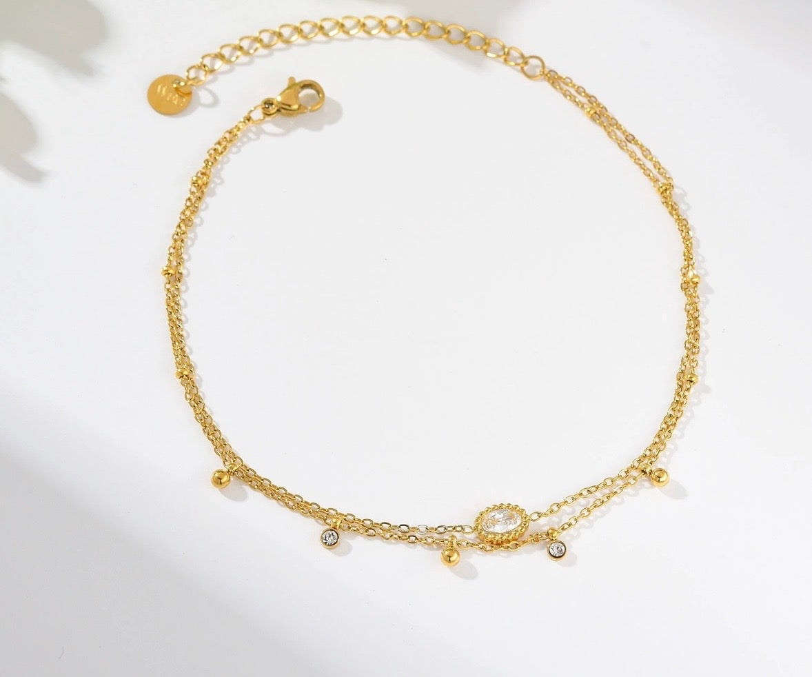 Chaîne de cheville Strass