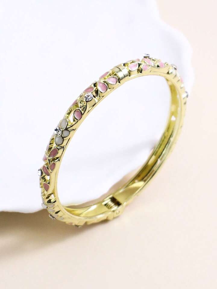 Bracelet KUMLAÏ BLANC/ROSE FONCE